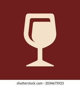 Wine vector icon. Modern simple style editable glass of wine logo   