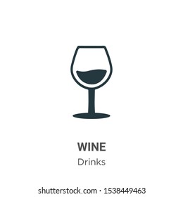 Icono vectorial de vino en fondo blanco. Símbolo de icono de vino vector plano de la colección de bebidas modernas para el concepto móvil y el diseño de aplicaciones web.
