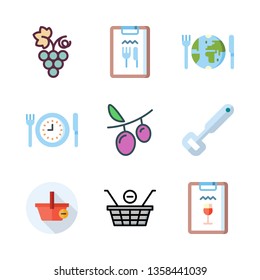 wine vector icon set