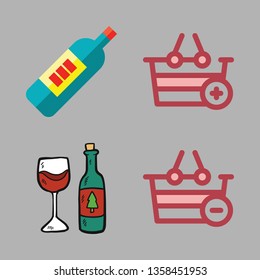 wine vector icon set