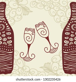 Wine. Vector illustration