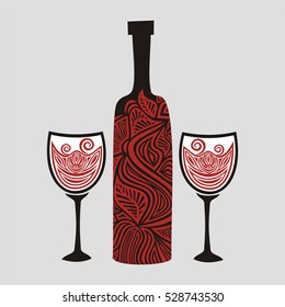 Wine. Vector illustration.