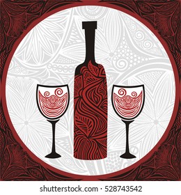 Wine. Vector illustration.