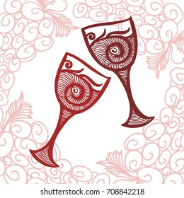 Wine. Vector illustration.