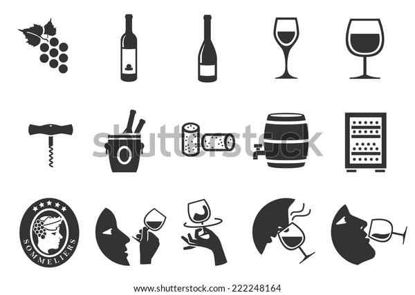 Wine Vector Illustration Icon Set Included Stock Vector Royalty Free 222248164