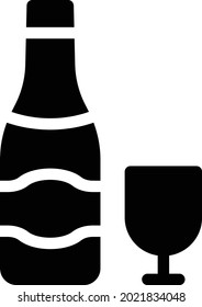 wine vector illustration isolated on a transparent background . glyph vector icons for concept or web graphics.