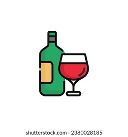 Wine vector illustration isolated on white background. Wine icon