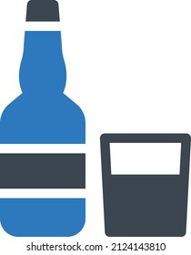 ilustración de vino Vector sobre un fondo transparente. Símbolos de calidad premium. Icono vector glifos para concepto y diseño gráfico.