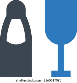 ilustración de vino Vector sobre un fondo transparente. Símbolos de calidad superior. Iconos vectoriales de glifos para diseño de conceptos y gráficos. 
