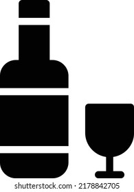 Ilustración de vectores de vino en un fondo transparente.Símbolos de calidad premium.Icono de vector glifos para el diseño de conceptos y gráficos.