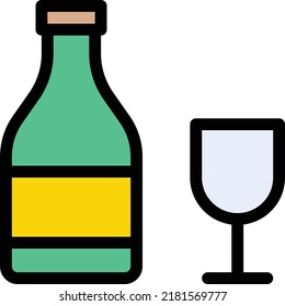 Ilustración de vectores de vino sobre un fondo transparente.Símbolos de calidad superior.Icono vectorial de trazo para el concepto y el diseño gráfico.