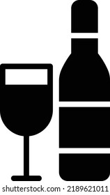 ilustración de vino Vector sobre un fondo transparente. Símbolos de calidad superior. Iconos vectoriales de glifos para diseño de conceptos y gráficos. 
