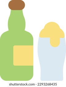 wine Vector illustration on a transparent background.Premium quality symbols. Line Color vector icon for concept and graphic design.