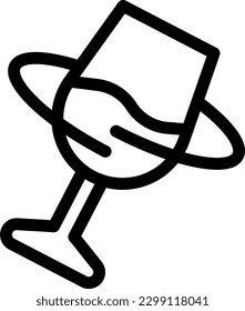 Vektorgrafik des Weins auf transparentem Hintergrund. Hochwertige Symbole. Dünne Vektorsymbole für Konzept und Grafikdesign.