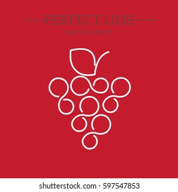 wine vector line, logo, emblem. Contour Design.