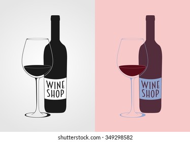 Wine Vector Logo concept, badge or label
