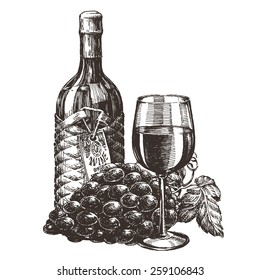 wine vector logo design template  grape alcohol drink icon 