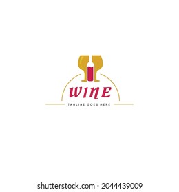 Wine vector logo in retro style