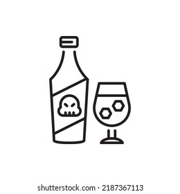Ilustración de diseño de iconos de contorno vectorial de vino. Símbolo de Halloween sobre fondo blanco archivo EPS 10