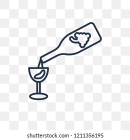 Wine vector outline icon isolated on transparent background, high quality linear Wine transparency concept can be used web and mobile