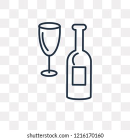 Wine vector outline icon isolated on transparent background, high quality linear Wine transparency concept can be used web and mobile