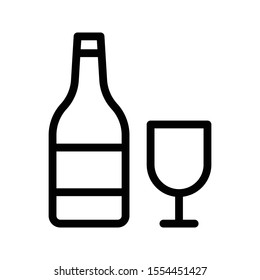wine vector thin line icon