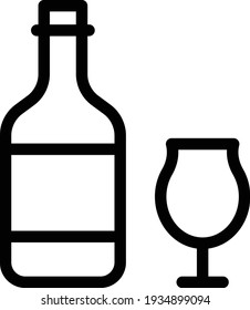 wine vector thin line icon