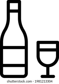 wine vector thin line icon