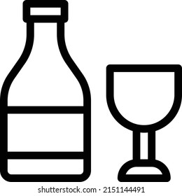wine vector thin line icon