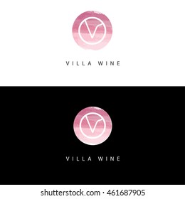 Wine villa vector logo template