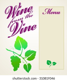 Wine from the Vine Menu with grapes