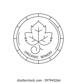 Wine and vineyard line icon
