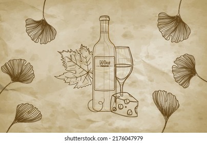Wine vintage and classic old vector