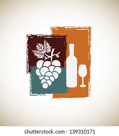 wine vintage over gray background vector illustration