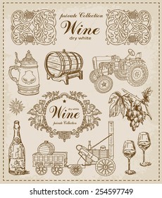 Wine. Vintage set.