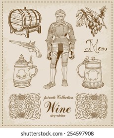 Wine. Vintage set.