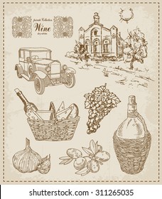 wine. vintage set