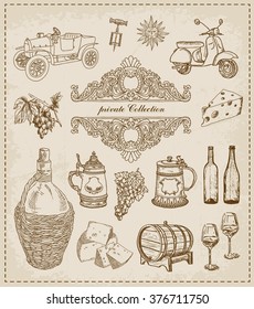 Wine. Vintage set