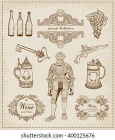 Wine. Vintage set