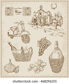 wine. vintage set