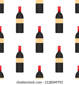 camarero de vino con un patrón plano. Ilustración vectorial, plana. Icono de vidrio de vino