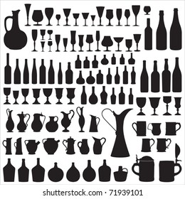 Wine ware silhouettes