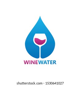 Wine Water Logo Template Design