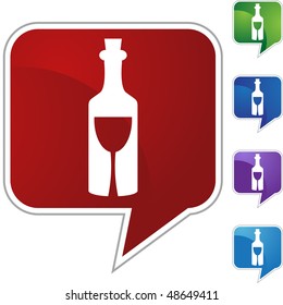 Wine web button isolated on a background