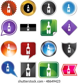 Botón Wine Web aislado en un fondo