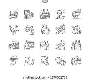 Wine Well-crafted Pixel Perfect Vector Thin Line Icons 30 2x Grid for Web Graphics and Apps. Simple Minimal Pictogram