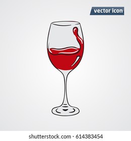 wine in wineglass vector illustration