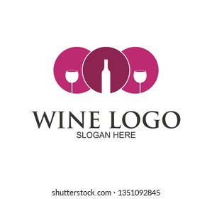 Wine, winery logo or icon, emblem. Label for menu design restaurant or cafe. Lettering vector illustration