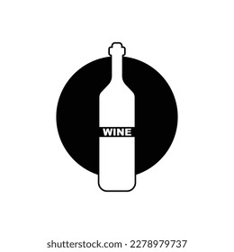 wine, winery logo or icon, emblem, label for menu design restaurant or cafe, lettering vector illustration
