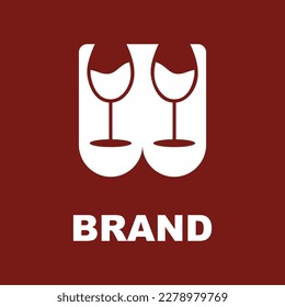 wine, winery logo or icon, emblem, label for menu design restaurant or cafe, lettering vector illustration